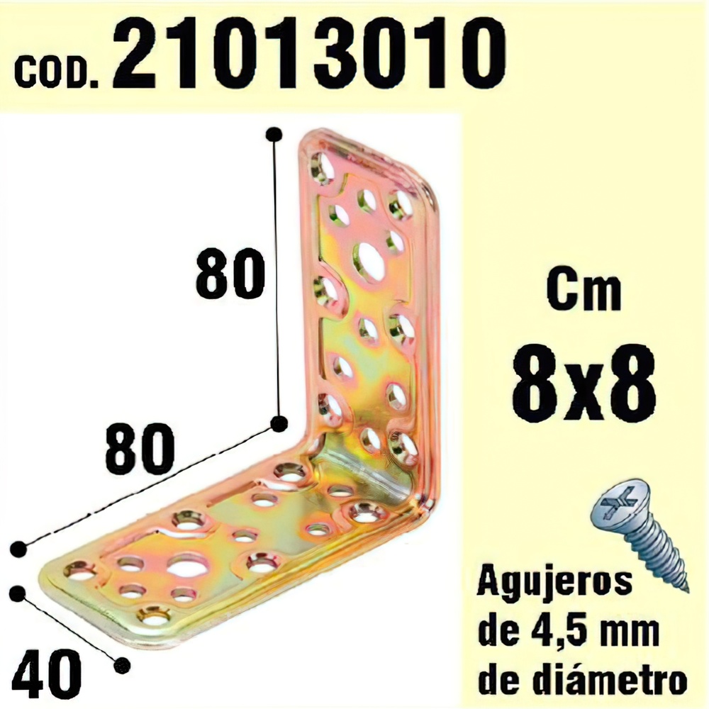 Soporte Para Madera Angulo 40x80x80 mm.